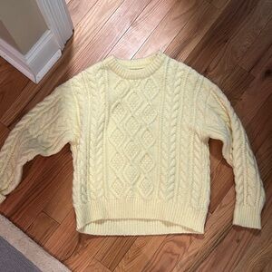 Daily drills butter Yellow Cable Knit Sweater